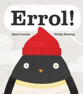 Cover of a book with a drawing of a penguin wearing a red beanie