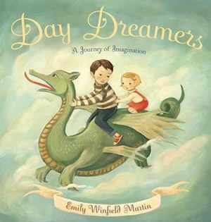 Cover of a book showing an illustration of two children flying on the back of a dragon